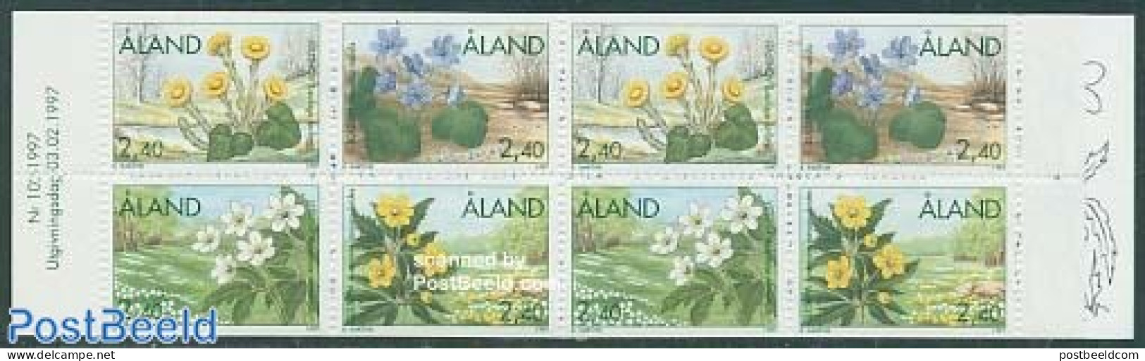 Aland 1997 Flowers Booklet, Mint NH, Nature - Flowers & Plants - Stamp Booklets - Unclassified