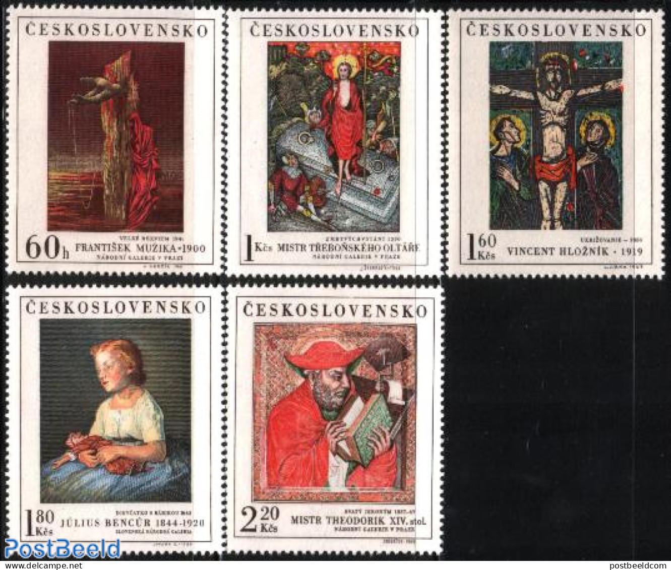 Czechoslovkia 1969 Paintings 5v, Mint NH, Art - Paintings - Other & Unclassified