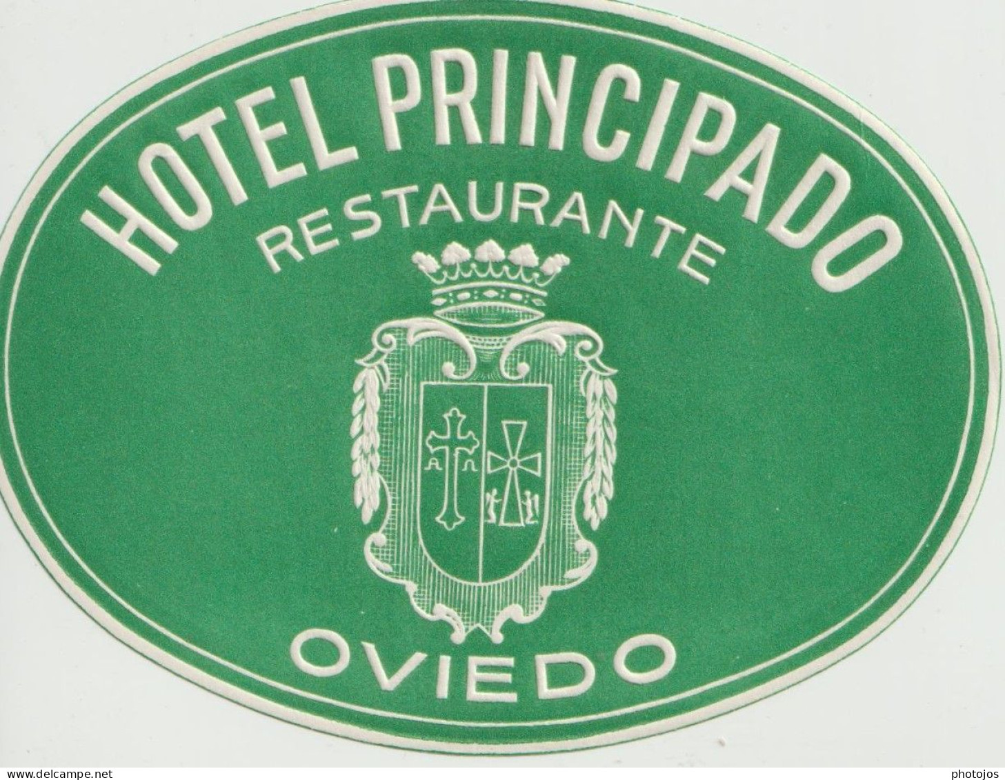 Etiquette De Bagage  Label Valise Etiqueta Hotel  Principado  Oviedo  (espagne) Dessin Armoiries - Werbung