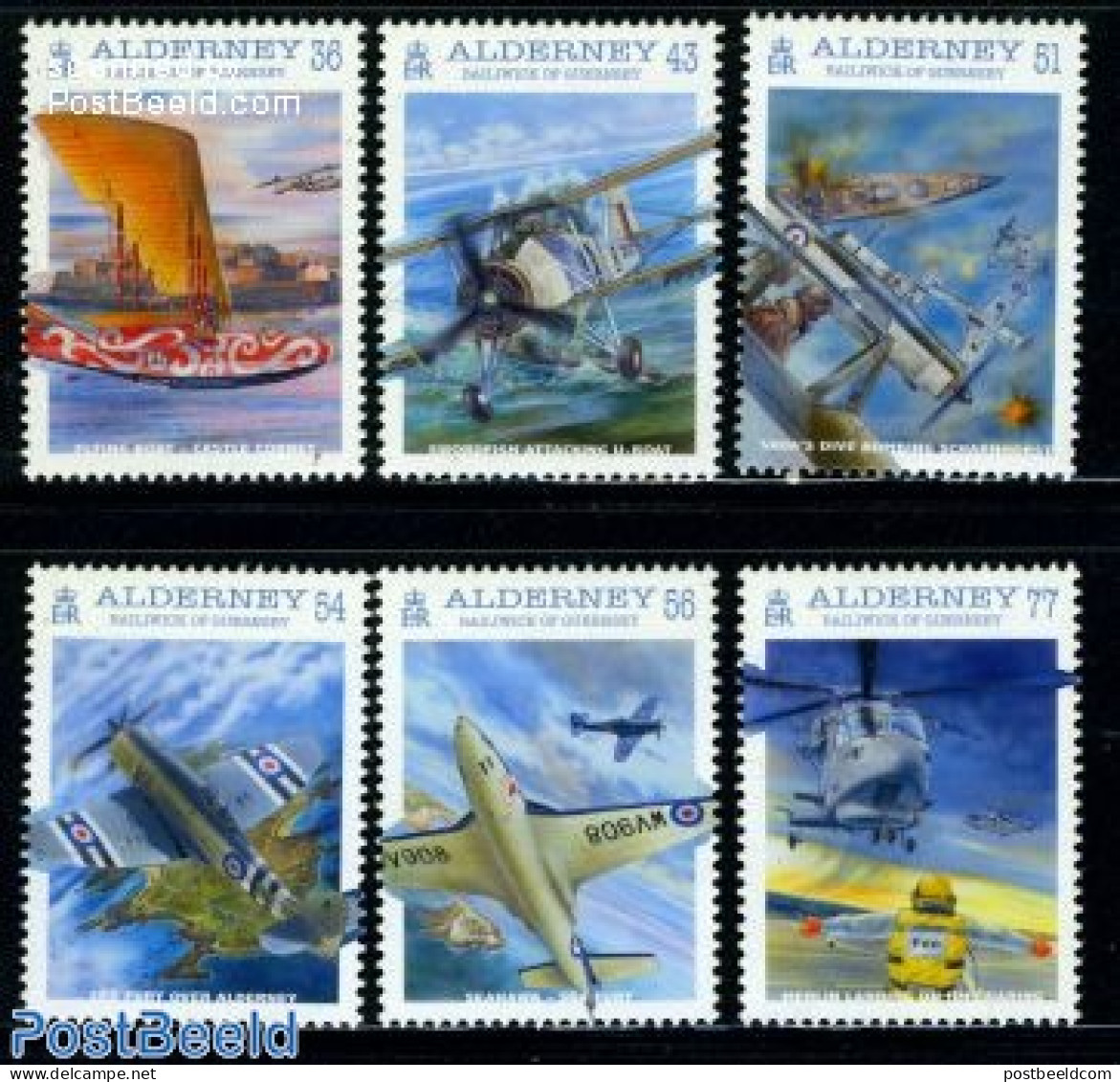 Alderney 2009 Fly Navy 6v, Mint NH, Transport - Helicopters - Aircraft & Aviation - Ships And Boats - Helikopters