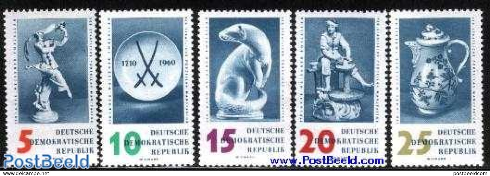 Germany, DDR 1960 Porcelain 5v, Mint NH, Nature - Animals (others & Mixed) - Art - Art & Antique Objects - Ceramics - Neufs