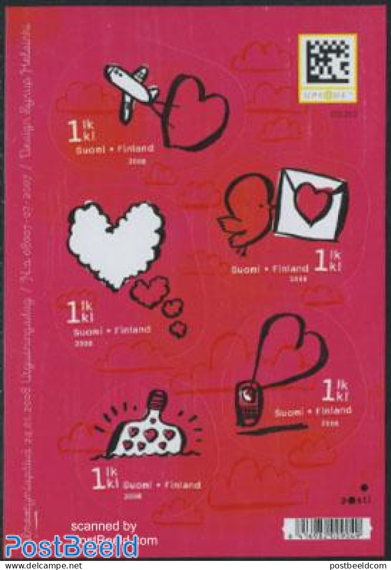 Finland 2008 Valentine 5v M/s S-a, Mint NH, Various - Greetings & Wishing Stamps - St. Valentine's Day - Unused Stamps