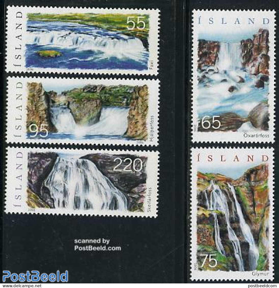 Iceland 2006 Water Falls 5v, Mint NH, Nature - Water, Dams & Falls - Unused Stamps