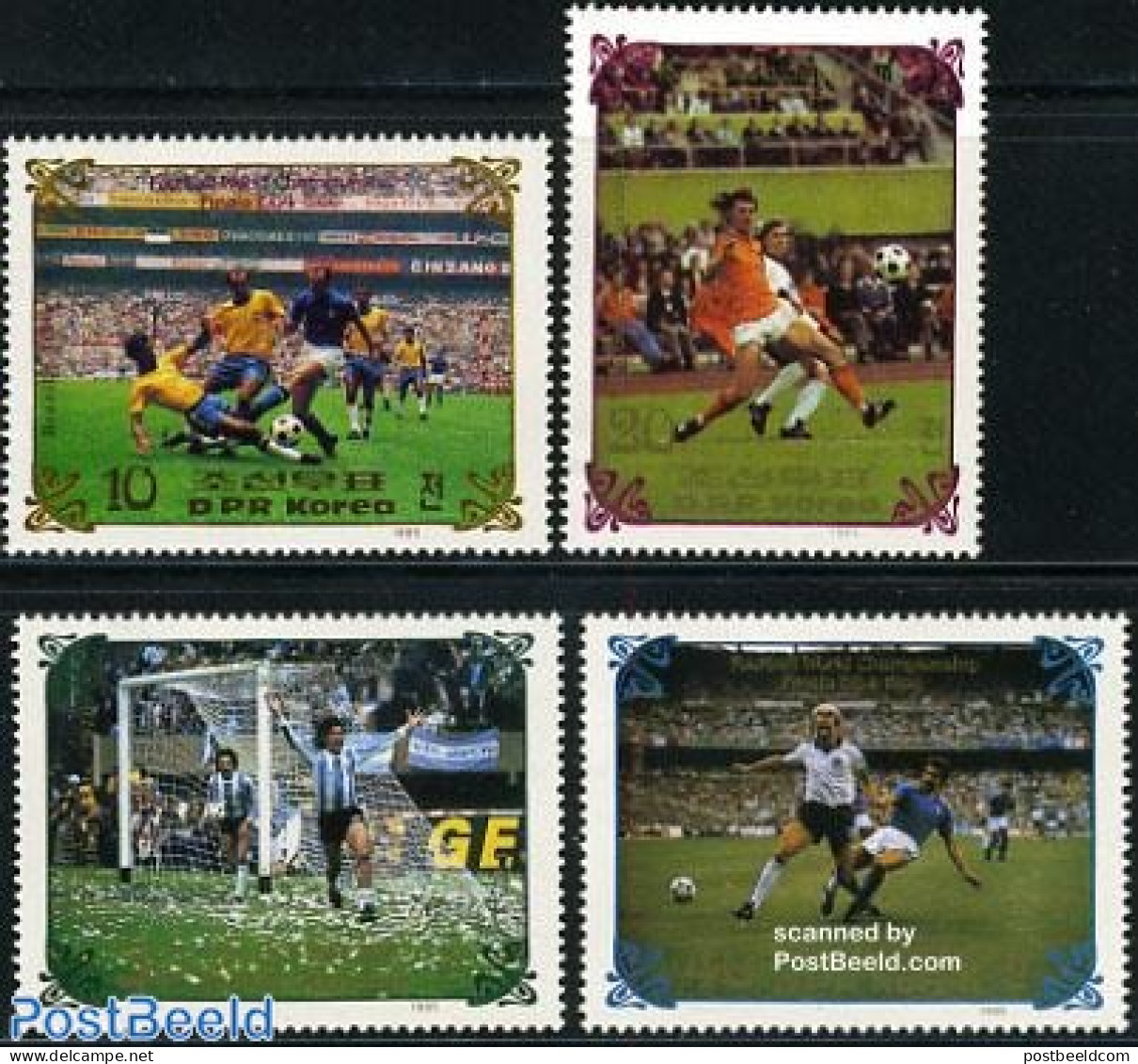 Korea, North 1985 World Cup Football 4v (1970-1986), Mint NH, History - Sport - Netherlands & Dutch - Football - Geography