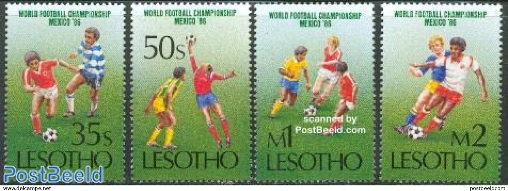 Lesotho 1986 World Cup Football Mexico 4v, Mint NH, Sport - Football - Lesotho (1966-...)