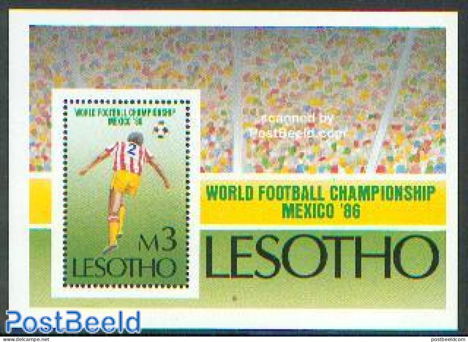 Lesotho 1986 World Cup Football S/s, Mint NH, Sport - Football - Lesotho (1966-...)
