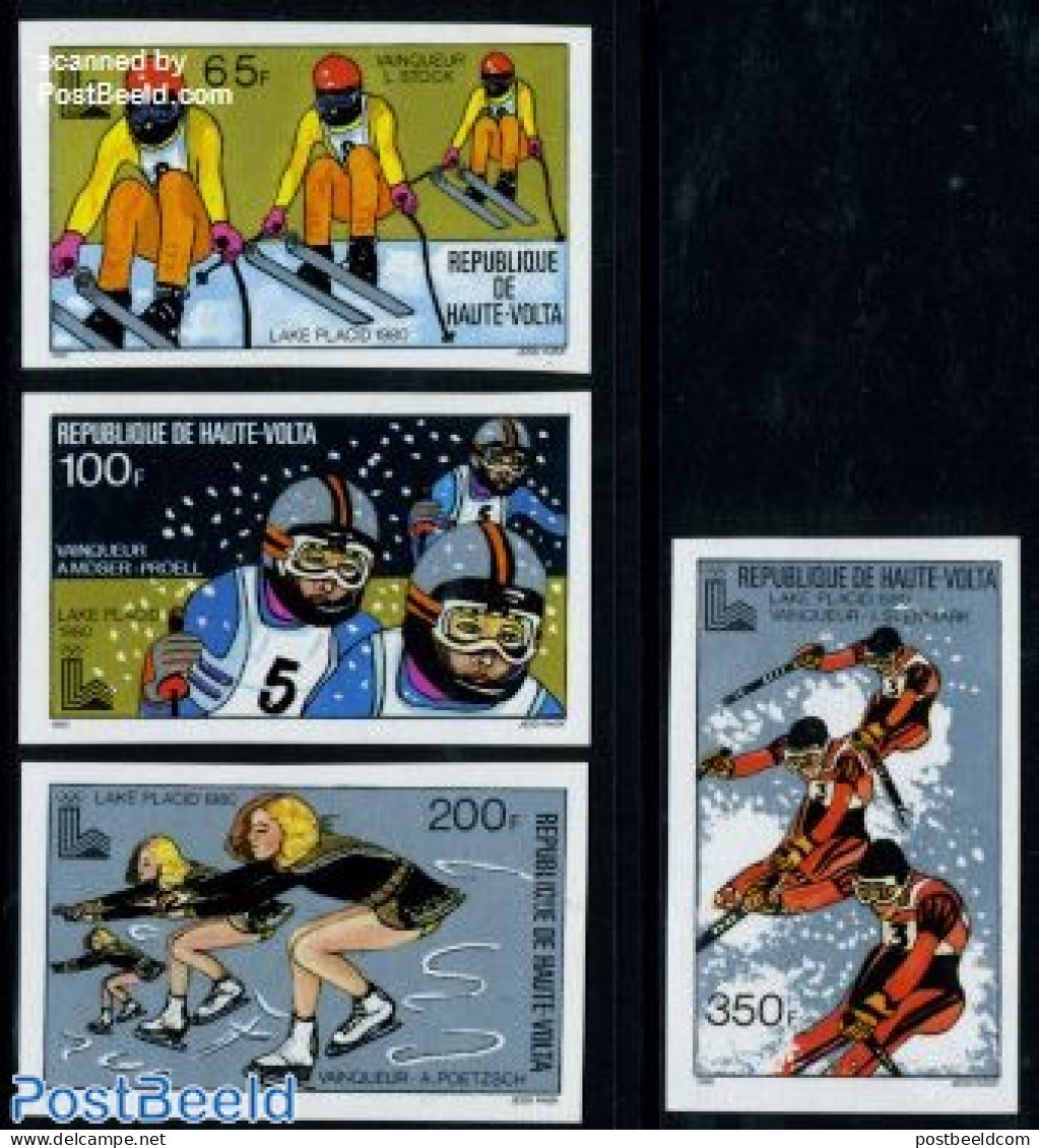 Upper Volta 1980 Winter Olympic Games 4v, Mint NH, Sport - Olympic Winter Games - Skating - Skiing - Ski