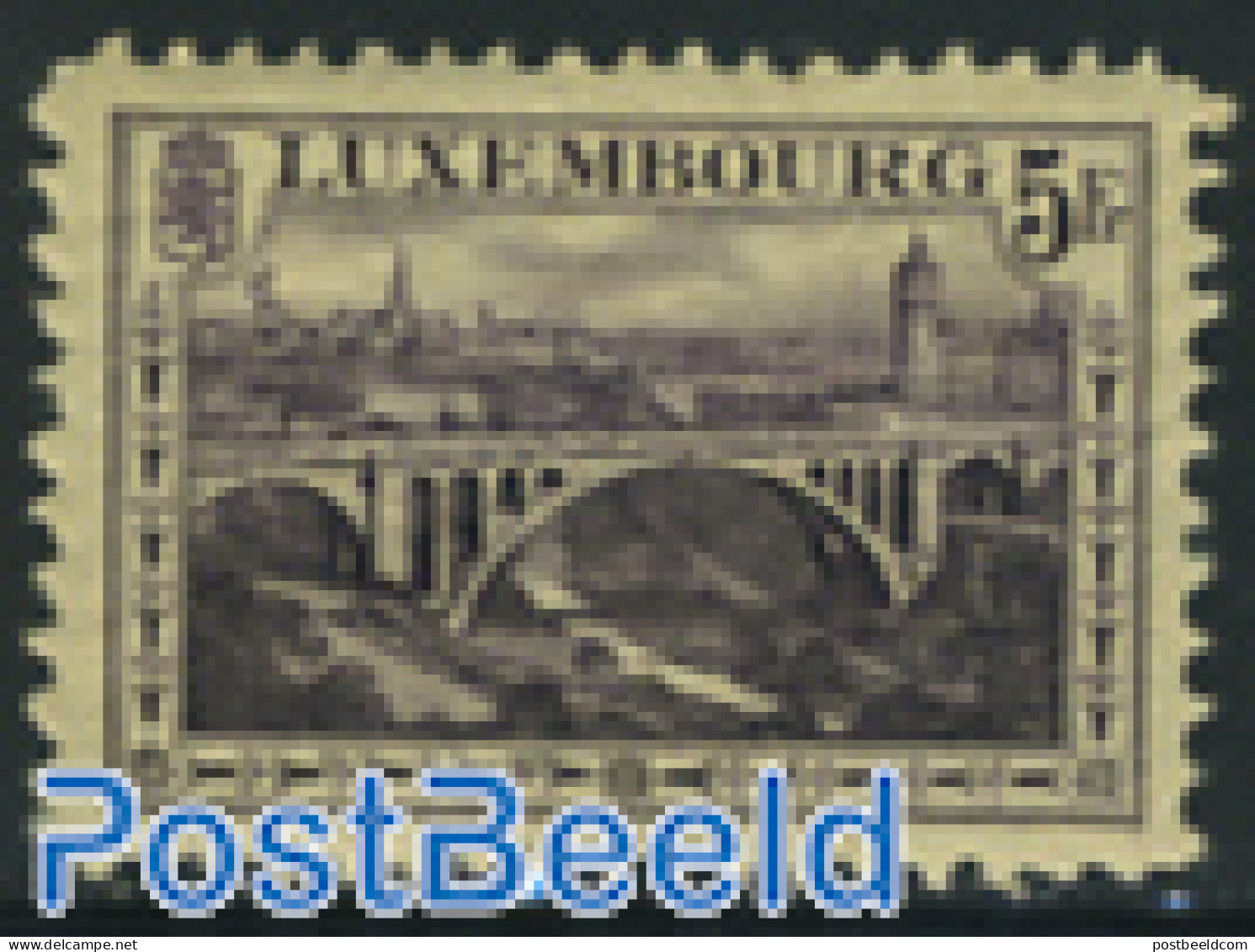 Luxemburg 1921 5F Violet, Perf.11.5:11, Stamp Out Of Set, Unused (hinged), Art - Bridges And Tunnels - Unused Stamps