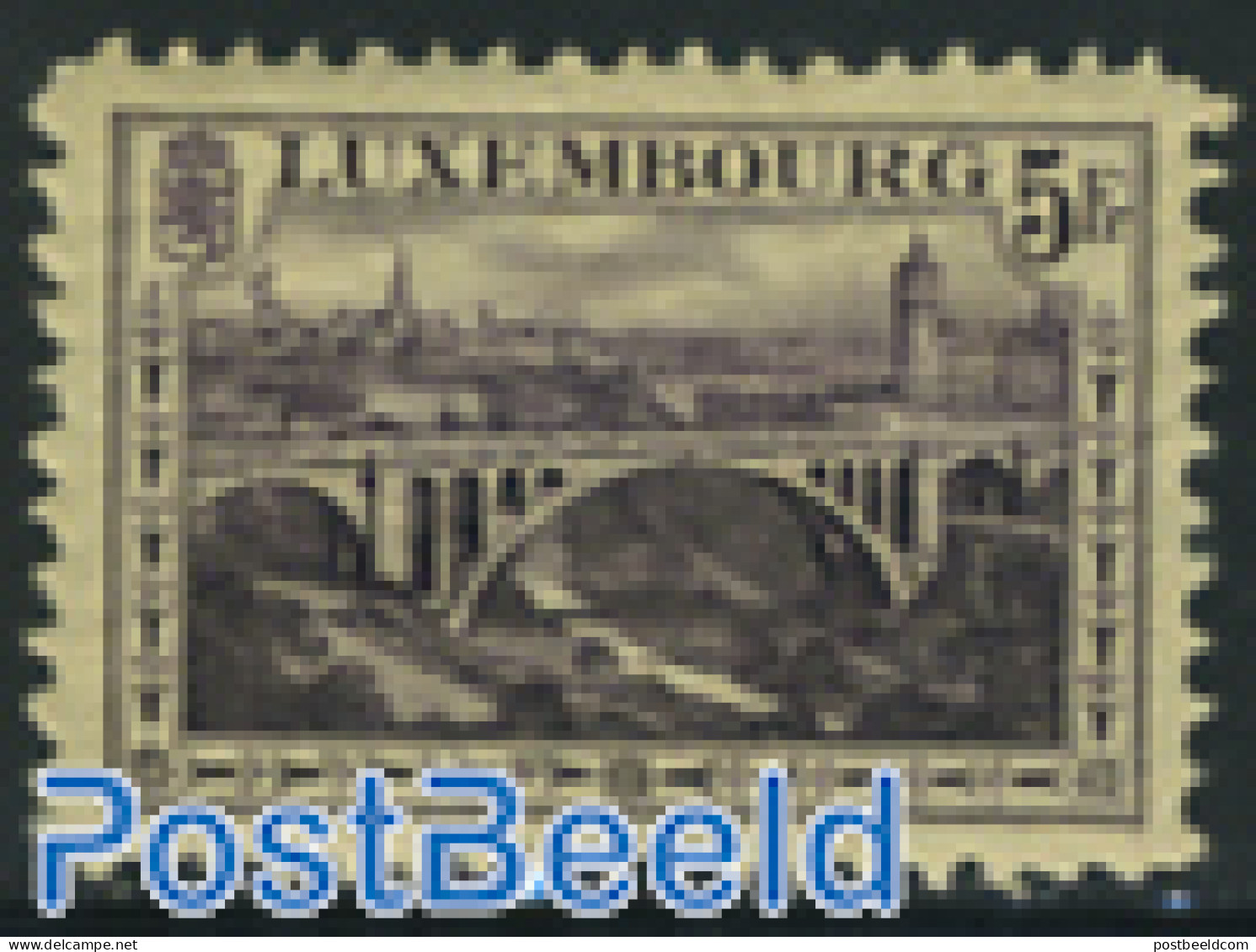 Luxemburg 1921 5F Violet, Perf.11.5:11, Stamp Out Of Set, Unused (hinged), Art - Bridges And Tunnels - Ongebruikt