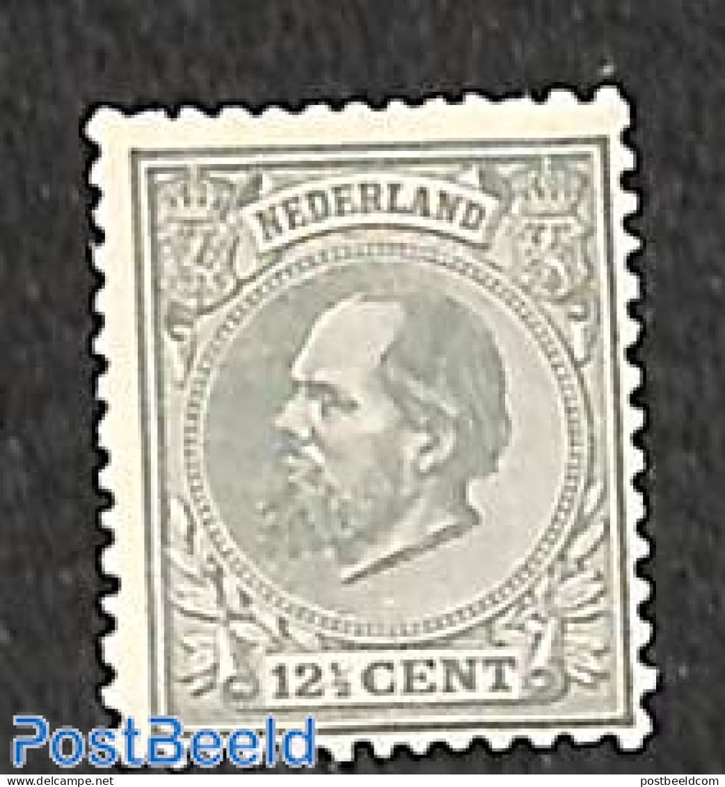 Netherlands 1875 12.5c Grey, Perf. 12.5:12, Stamp Out Of Set, Mint NH - Neufs