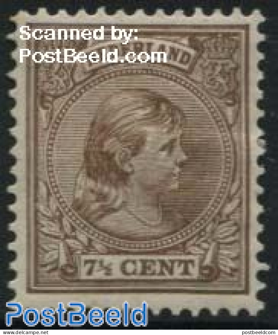 Netherlands 1891 7.5c Brown, Stamp Out Of Set, Unused (hinged) - Ungebraucht