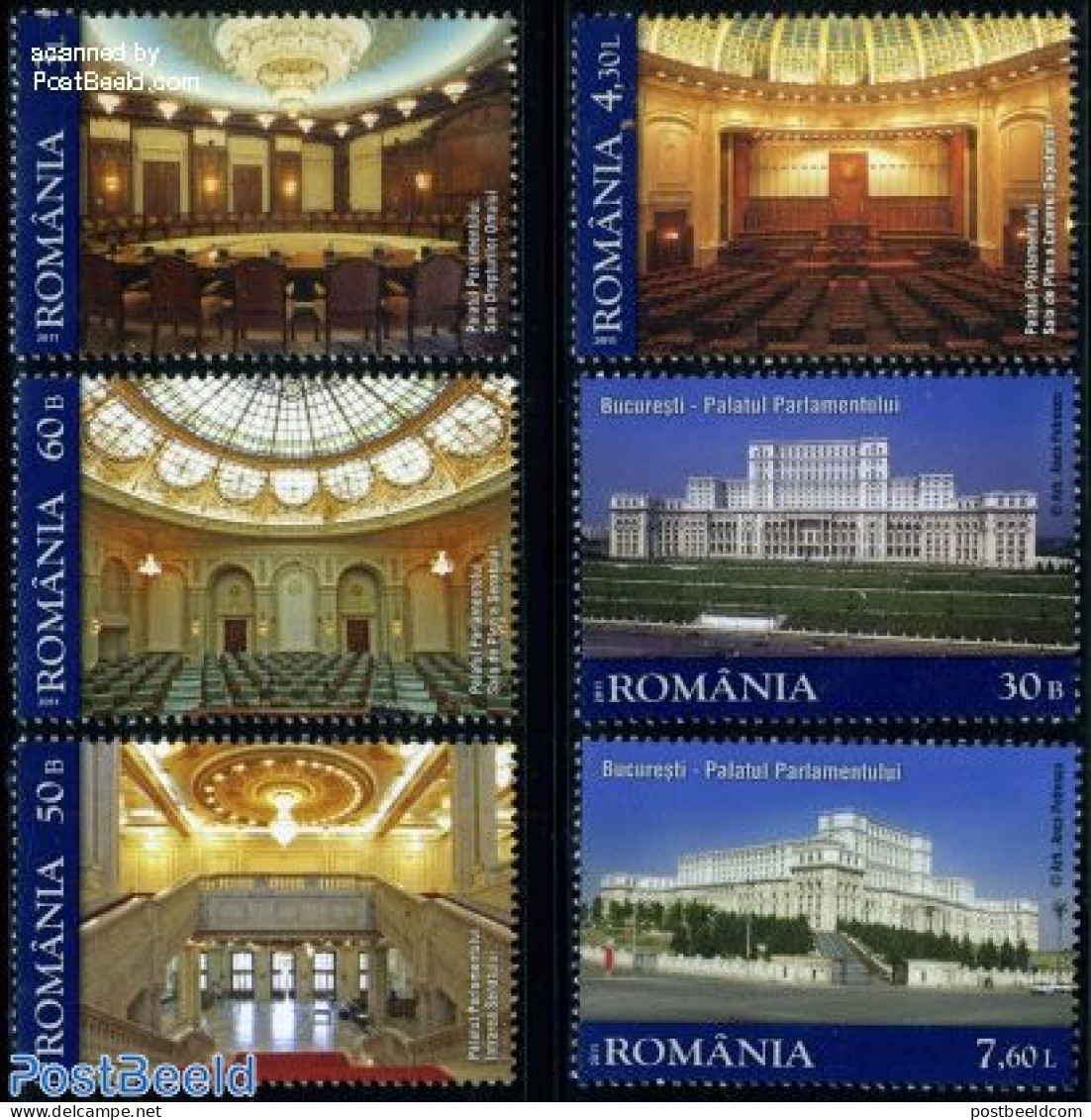 Romania 2011 Palace Of The Parliament 6v, Mint NH, Art - Castles & Fortifications - Neufs