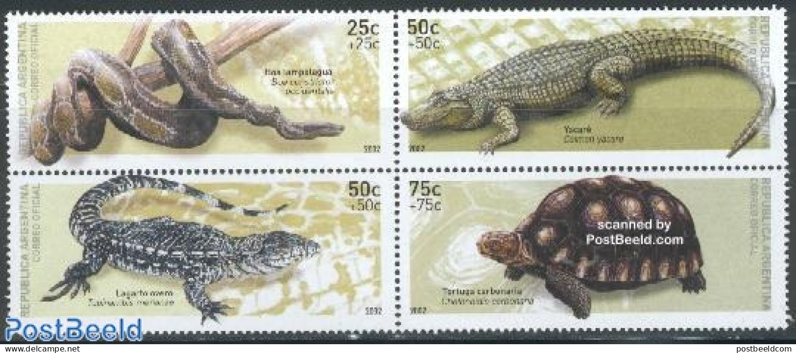 Argentina 2002 Reptiles 4v [+], Mint NH, Nature - Crocodiles - Reptiles - Snakes - Turtles - Unused Stamps