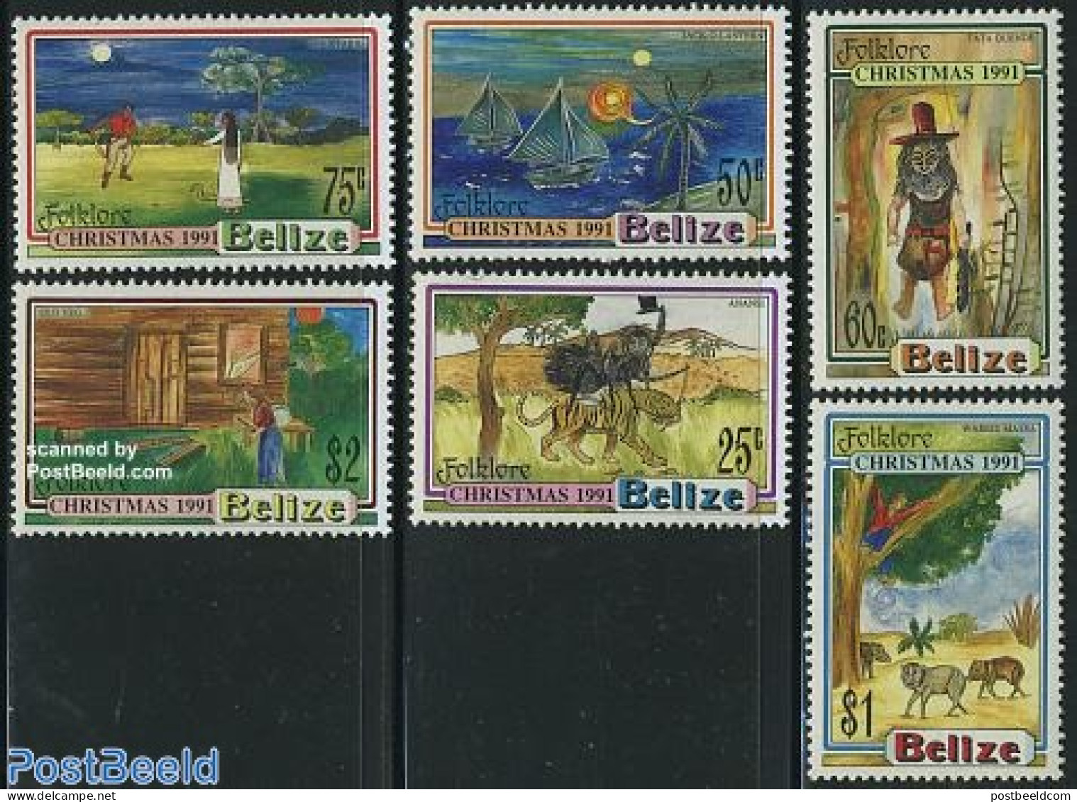 Belize/British Honduras 1991 Christmas, Fairy Tales 6v, Mint NH, Religion - Transport - Christmas - Ships And Boats - .. - Weihnachten