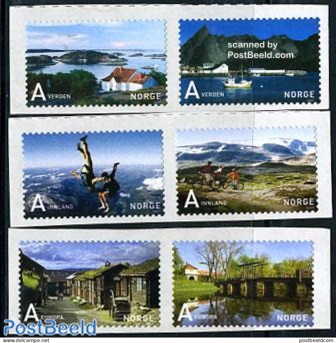 Norway 2007 Tourism 6v S-a, Mint NH, Sport - Transport - Various - Cycling - Ships And Boats - Tourism - Art - Bridges.. - Neufs