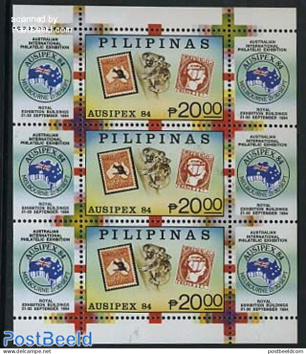 Philippines 1984 Ausipex S/s, Mint NH, Stamps On Stamps - Briefmarken Auf Briefmarken