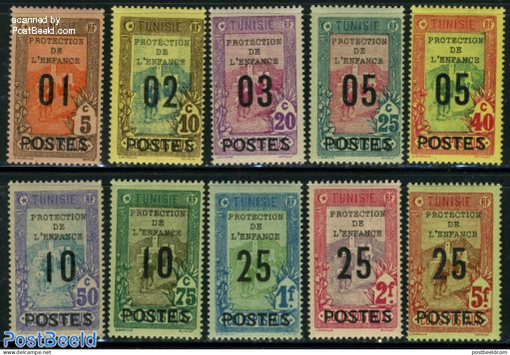 Tunisia 1925 Overprints 10v, Unused (hinged) - Tunesië (1956-...)