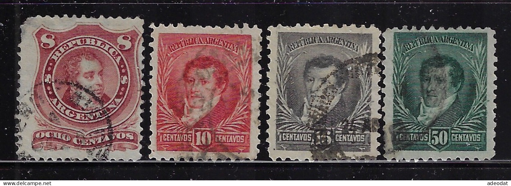 ARGENTINA 1877-1892  SCOTT #39a,98,100,102 USED - Used Stamps