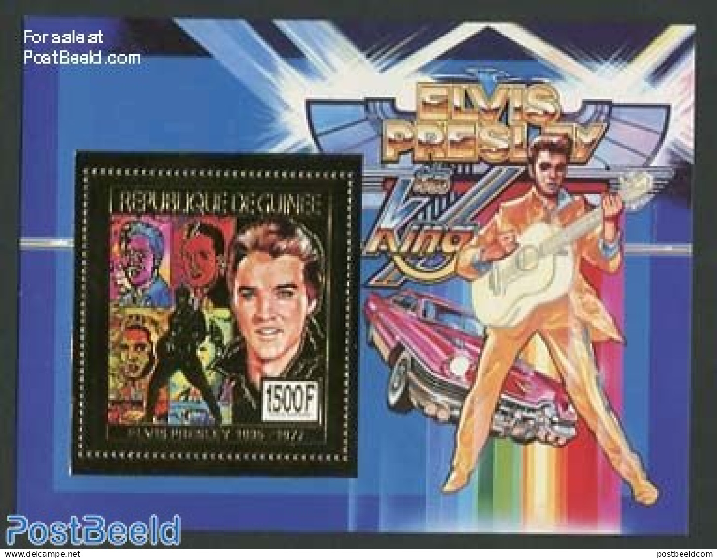 Guinea, Republic 1992 Elvis Presley S/s, Gold, Mint NH, Performance Art - Elvis Presley - Music - Popular Music - Elvis Presley