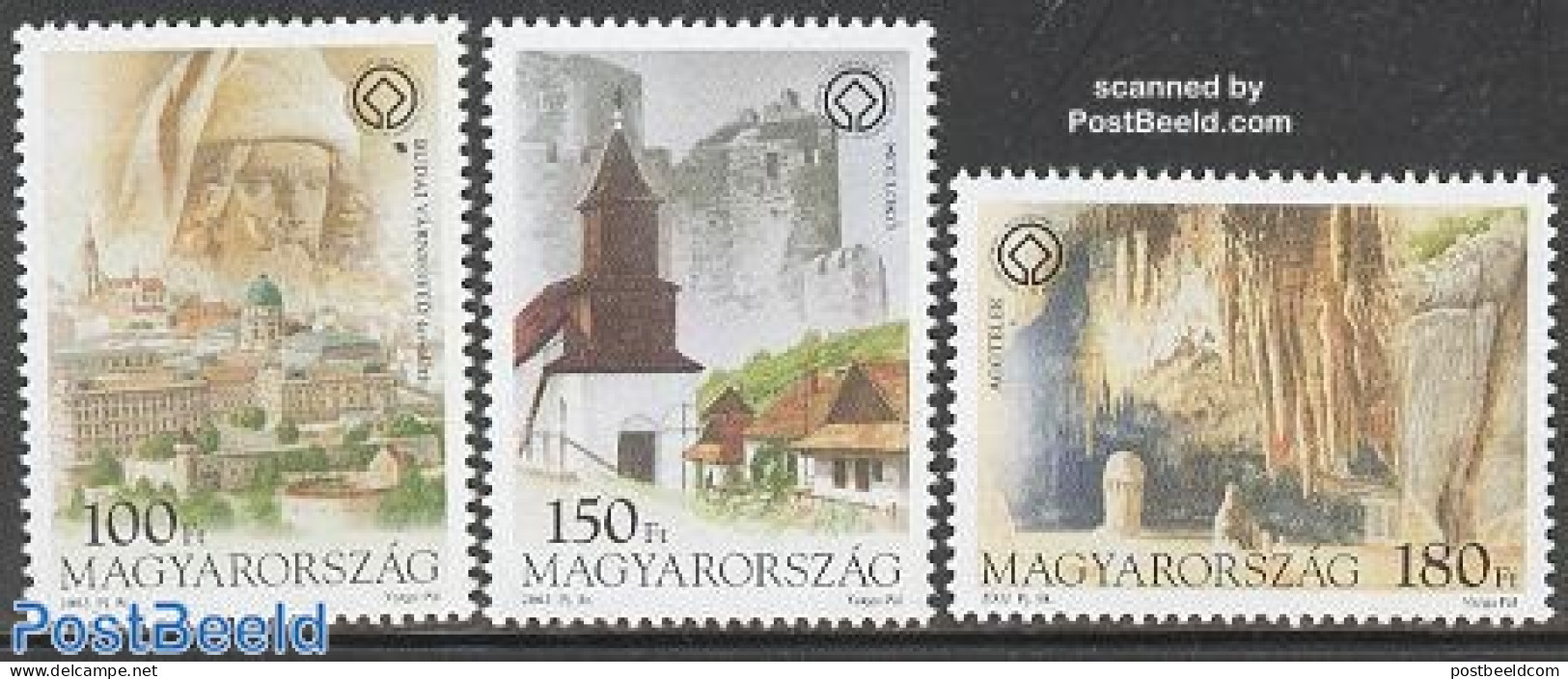 Hungary 2002 World Heritage 3v, Mint NH, History - Religion - Geology - World Heritage - Churches, Temples, Mosques, S.. - Neufs