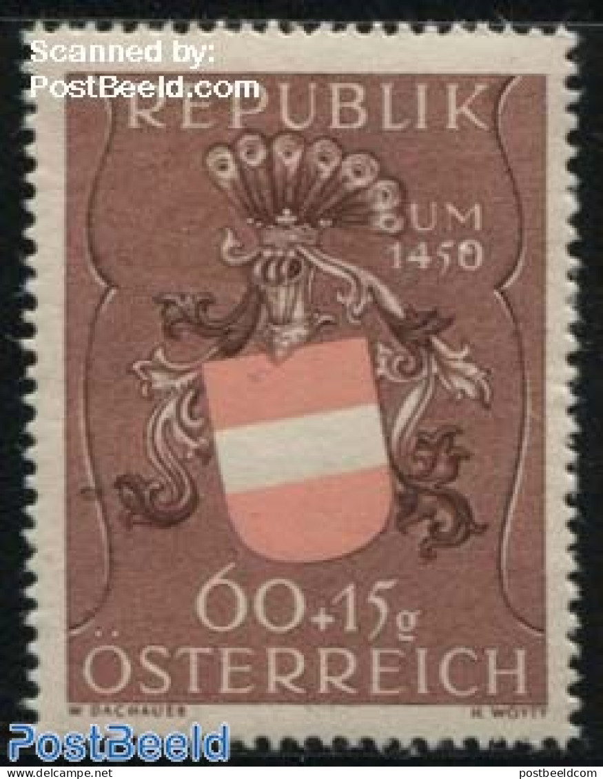 Austria 1949 60+15g, Stamp Out Of Set, Mint NH, History - Coat Of Arms - Unused Stamps