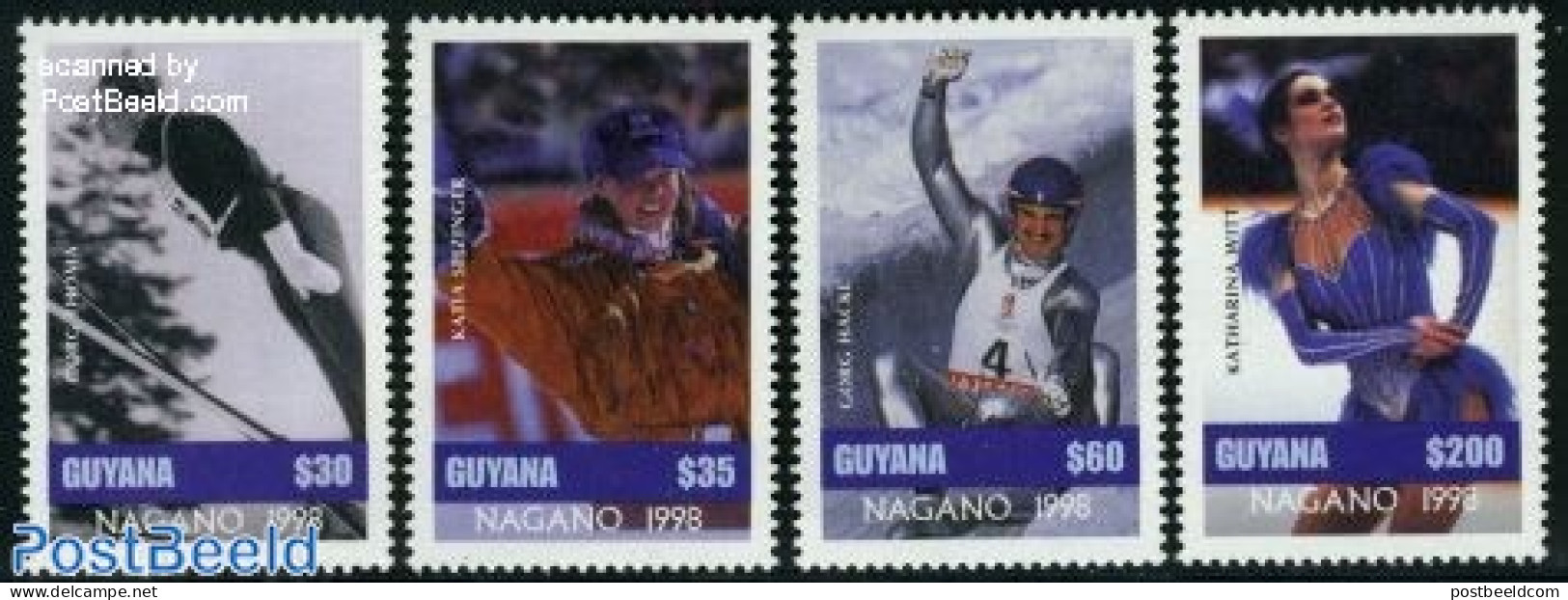 Guyana 1997 Olympic Winter Games 4v, Mint NH, Sport - Olympic Winter Games - Skiing - Skiing