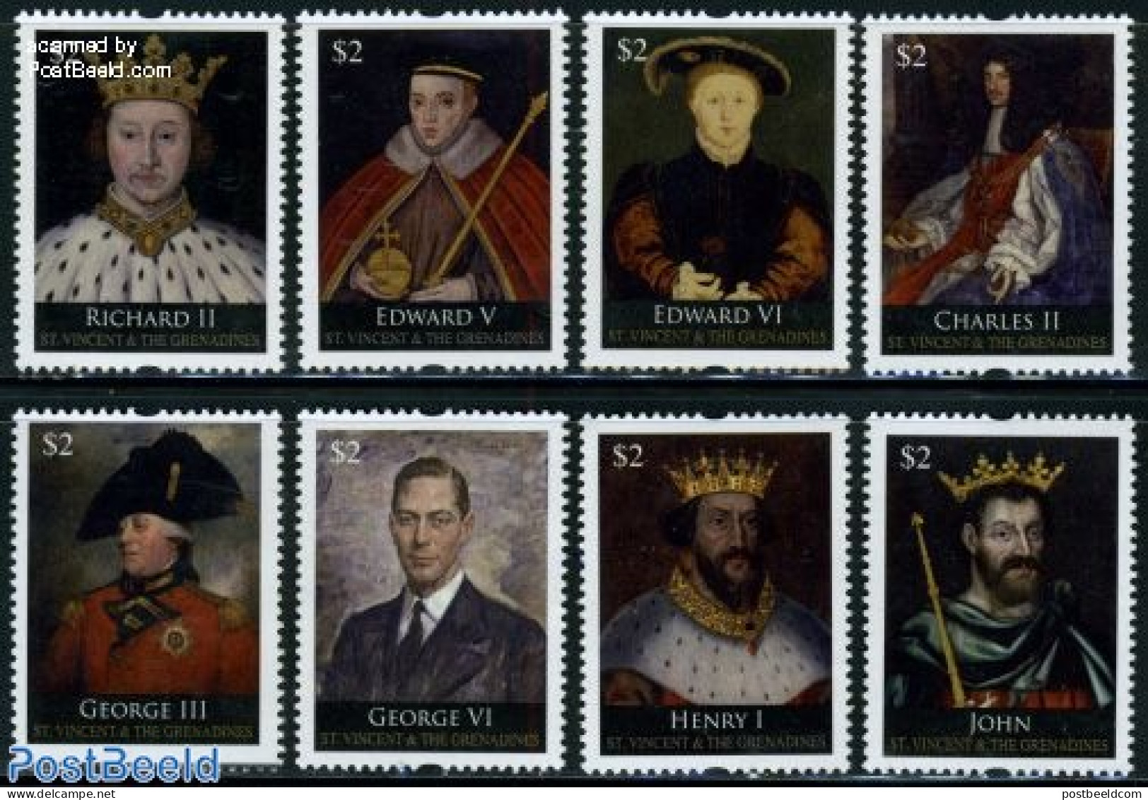 Saint Vincent 2010 King & Queens Of England 8v, Mint NH, History - Kings & Queens (Royalty) - Royalties, Royals