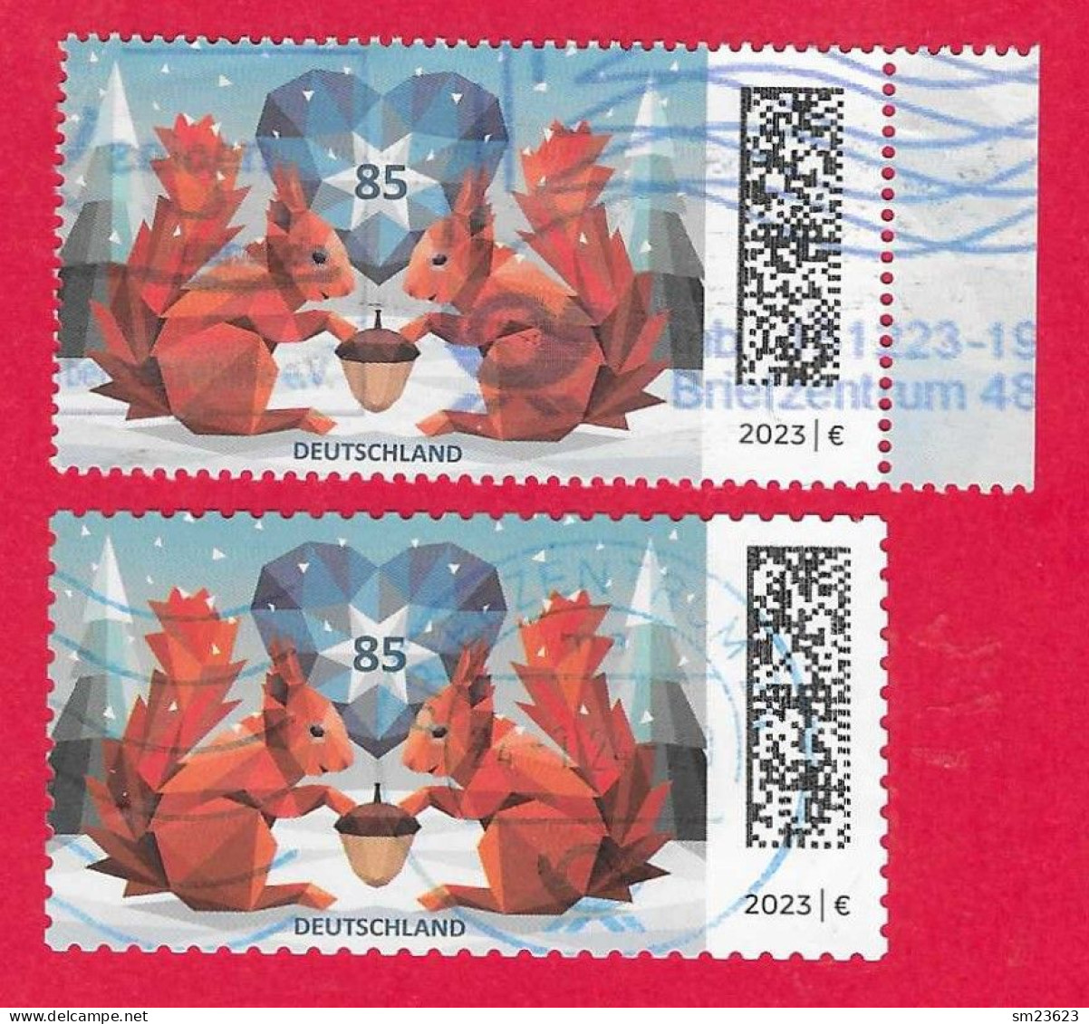 BRD 2023 , Eichhörnchen - Nassklebend + Selbstklebend / Self-adhesive - Gestempelt / Fine Used / (o) - Used Stamps
