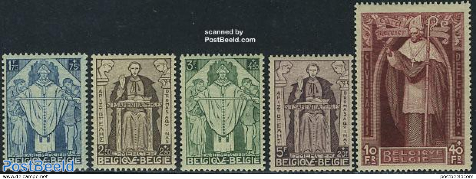 Belgium 1932 Cardinal Mercier 5v, Mint NH, Religion - Religion - Unused Stamps