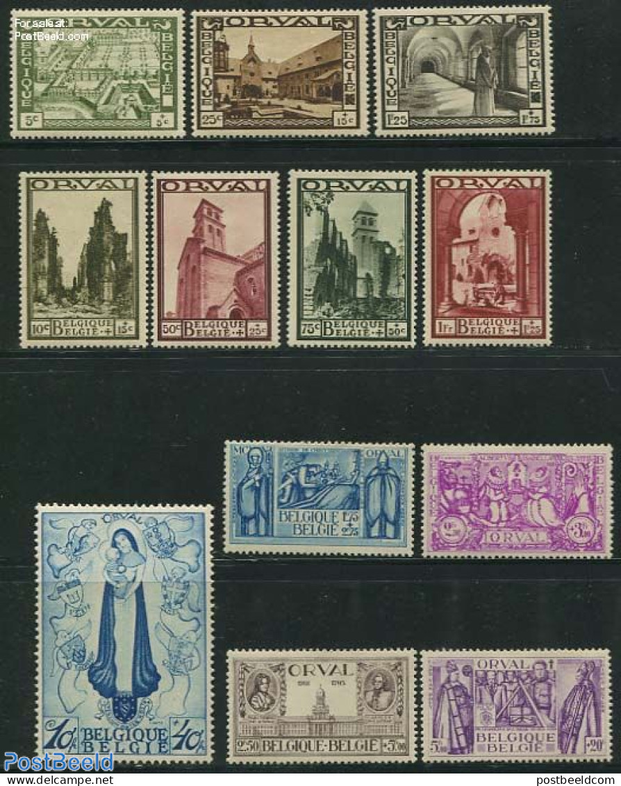 Belgium 1933 Orval Abbey 12v, Unused (hinged), Religion - Cloisters & Abbeys - Religion - Art - Architecture - Unused Stamps