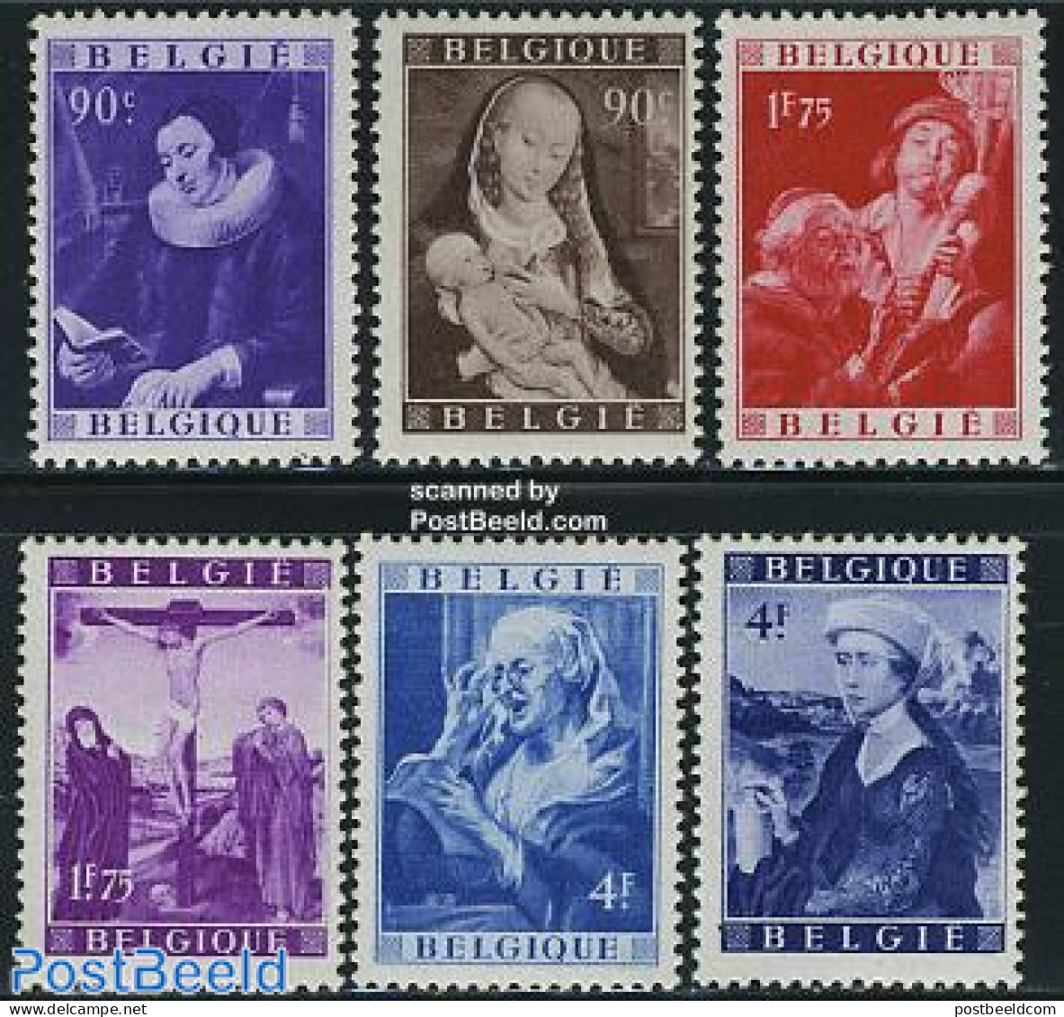 Belgium 1949 Paintings 6v, Mint NH, Art - Paintings - Unused Stamps