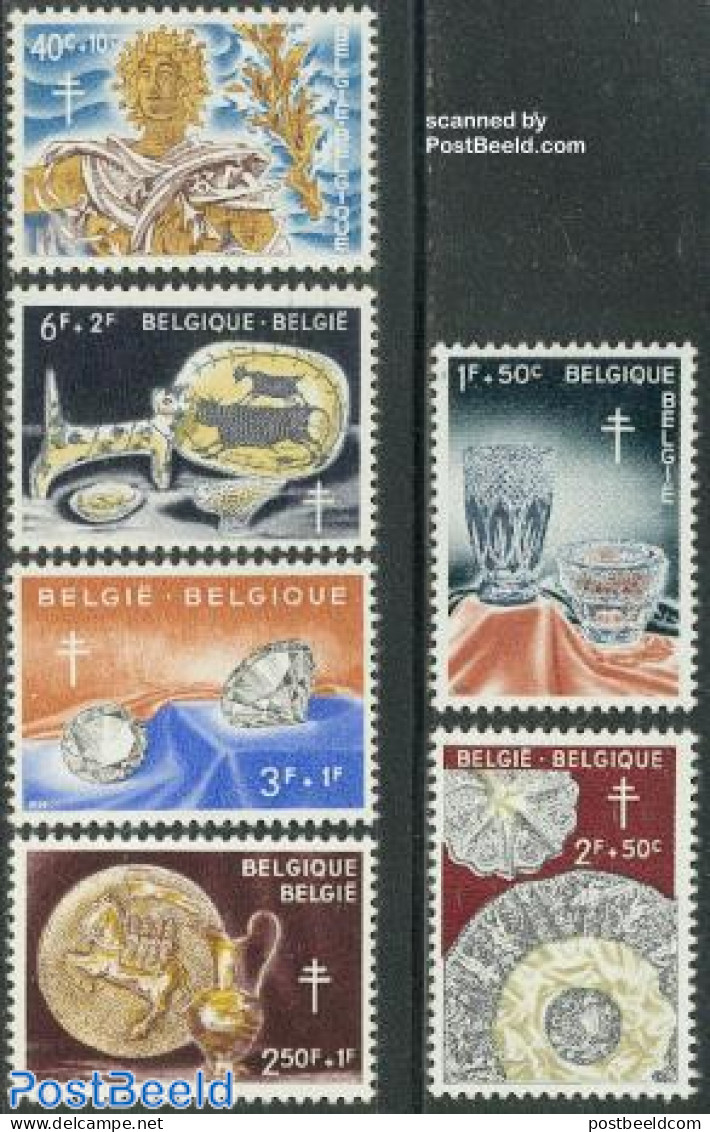 Belgium 1960 Anti Tuberculosis, Fine Arts 6v, Mint NH, Health - Nature - Anti Tuberculosis - Cats - Art - Art & Antiqu.. - Unused Stamps