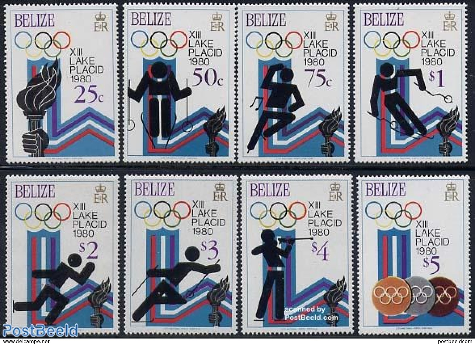 Belize/British Honduras 1979 Olympic Winter Games 8v, Mint NH, Sport - Olympic Winter Games - Shooting Sports - Skatin.. - Shooting (Weapons)