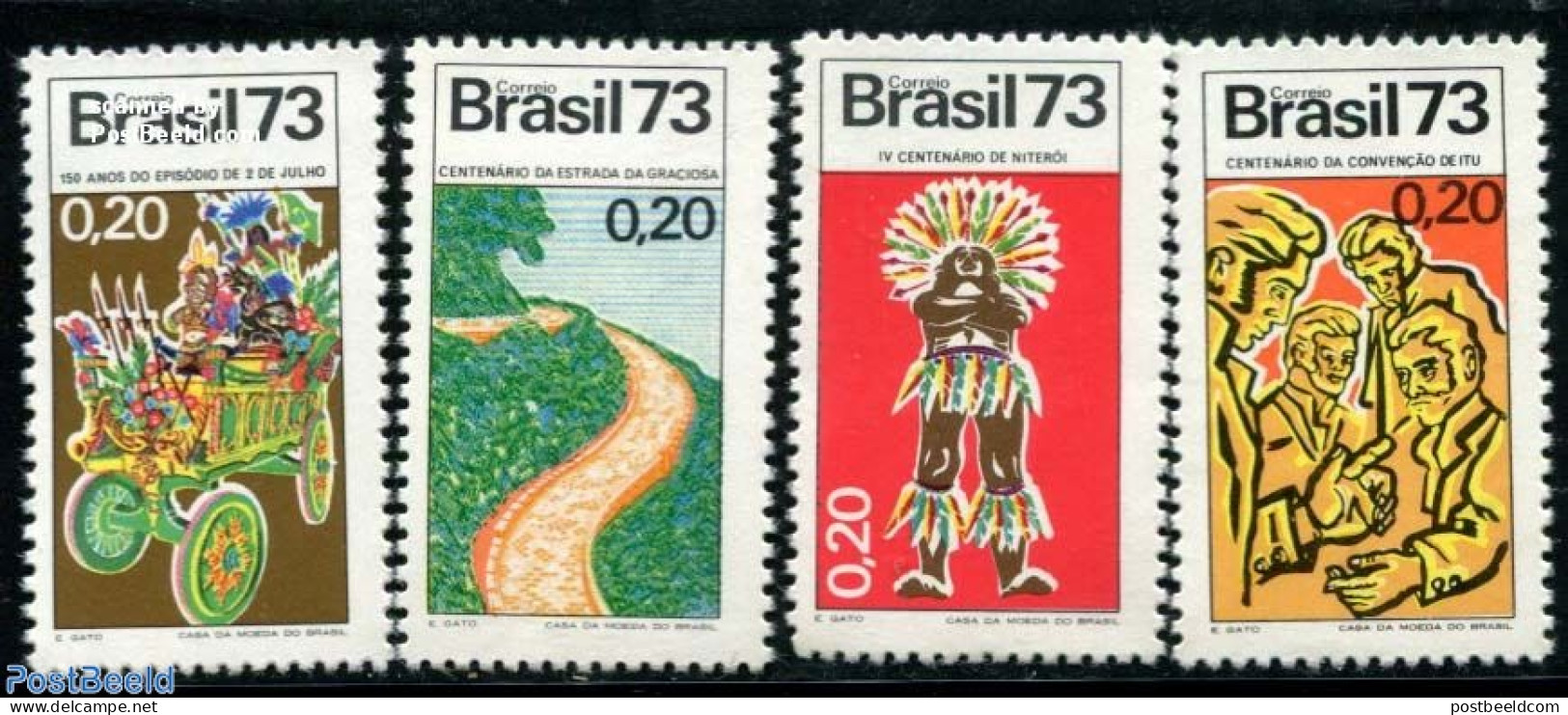 Brazil 1973 History 4v, Mint NH, History - History - Unused Stamps