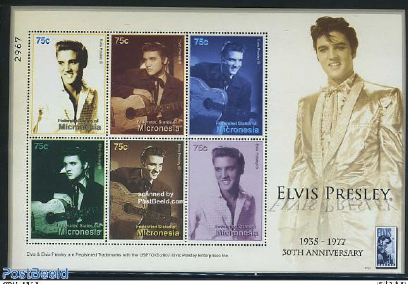 Micronesia 2007 Elvis Presley Death Anniversary 6v M/s, Mint NH, Performance Art - Elvis Presley - Music - Popular Music - Elvis Presley