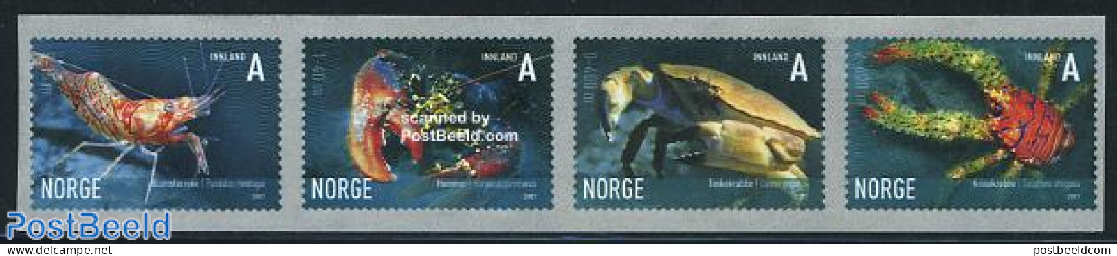 Norway 2007 Marine Life 4v S-a, Mint NH, Nature - Animals (others & Mixed) - Shells & Crustaceans - Crabs And Lobsters - Neufs