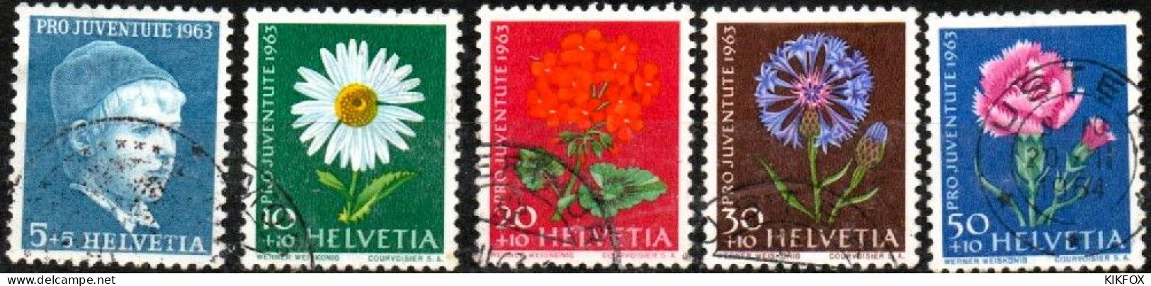 SUISSE ,SCHWEIZ, 1963, YV 721 - 725, MI 786 - 790, PRO JUVENTUTE, OBLITERE, GESTEMPELT - Oblitérés