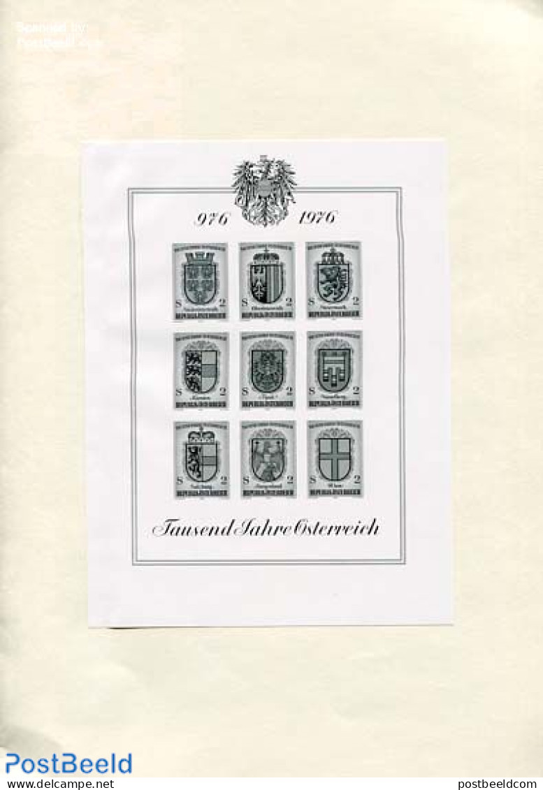 Austria 1976 WEAPONS 9V     BLACKPRINT, Mint NH, History - Coat Of Arms - Unused Stamps