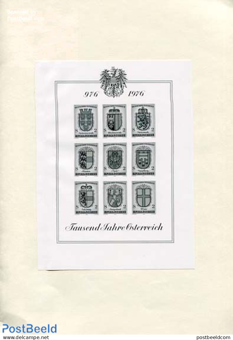 Austria 1976 WEAPONS 9V     BLACKPRINT, Mint NH, History - Coat Of Arms - Neufs