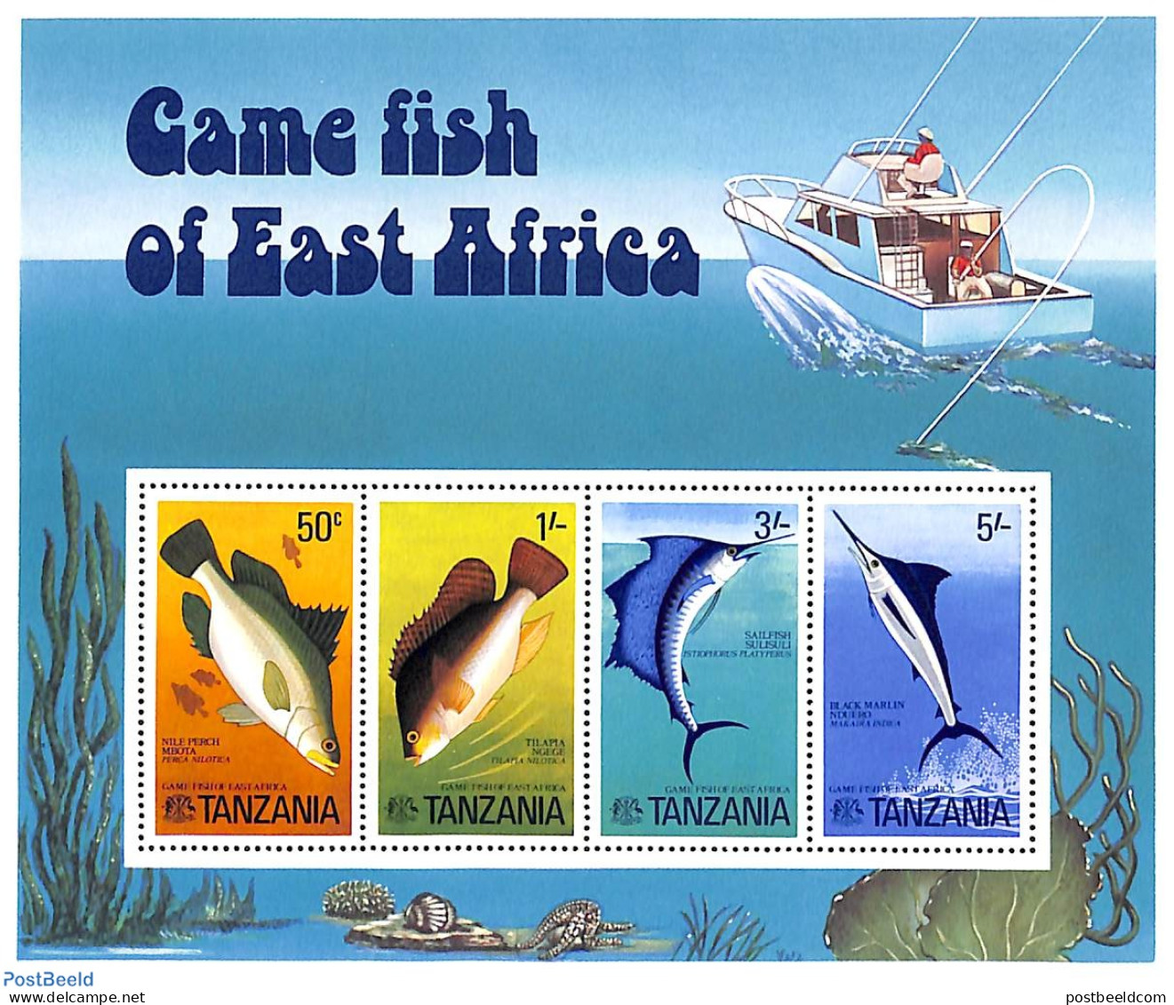 Tanzania 1977 Sport Fishing S/s, Mint NH, Nature - Fish - Fishing - Vissen