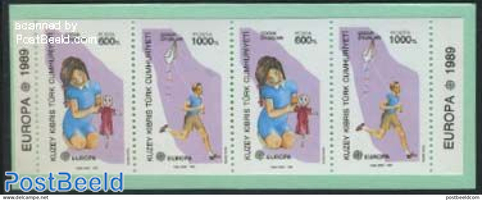 Turkish Cyprus 1989 Europa CEPT Booklet, Mint NH, History - Various - Europa (cept) - Stamp Booklets - Toys & Children.. - Unclassified