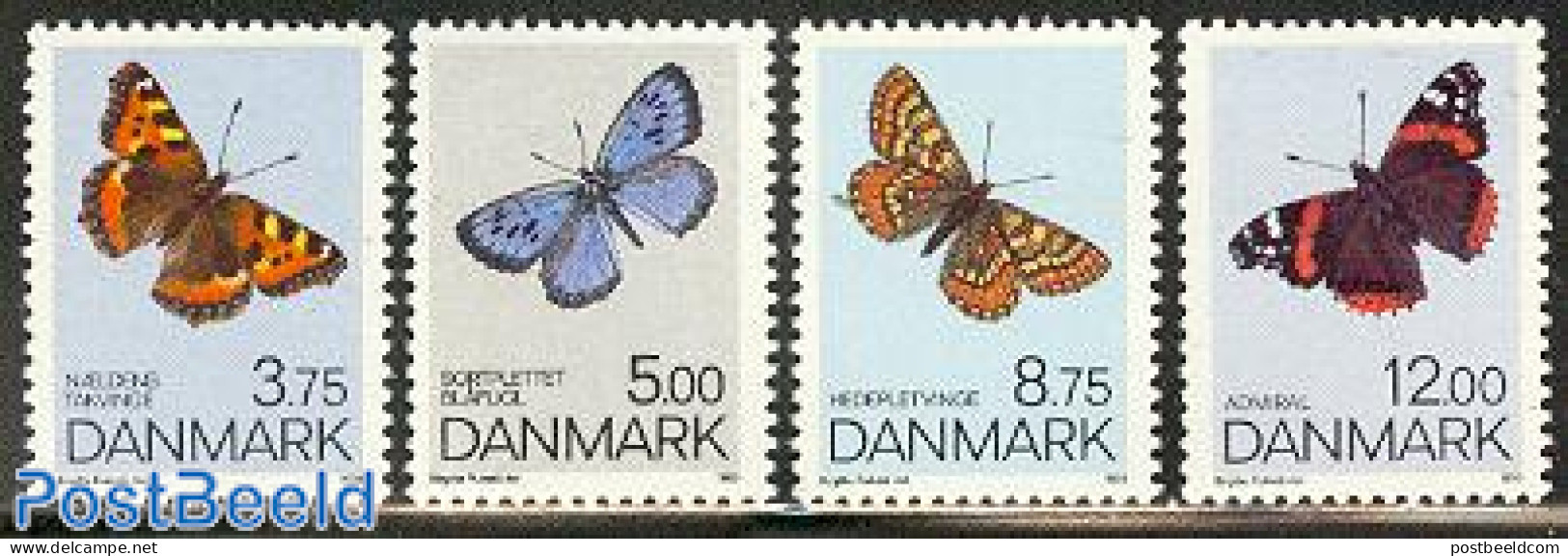 Denmark 1993 Butterflies 4v, Mint NH, Nature - Butterflies - Unused Stamps