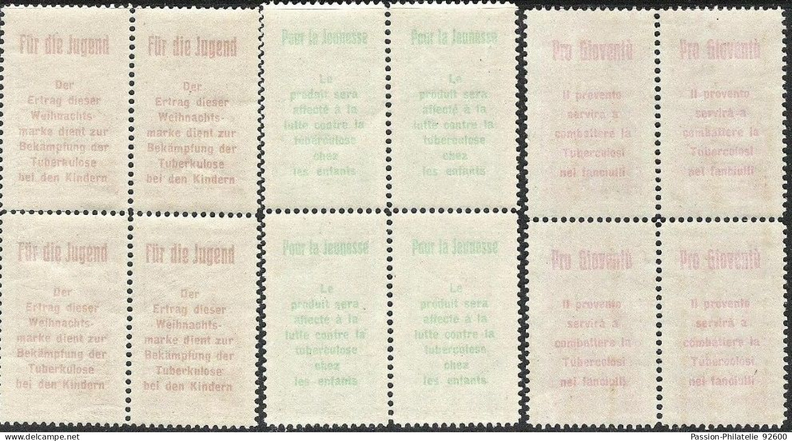 1912: Zu & Mi I-III Im 4er-Block ** MNH (deutsch Unberechnet) (Zu CHF 5480.00) - Unused Stamps
