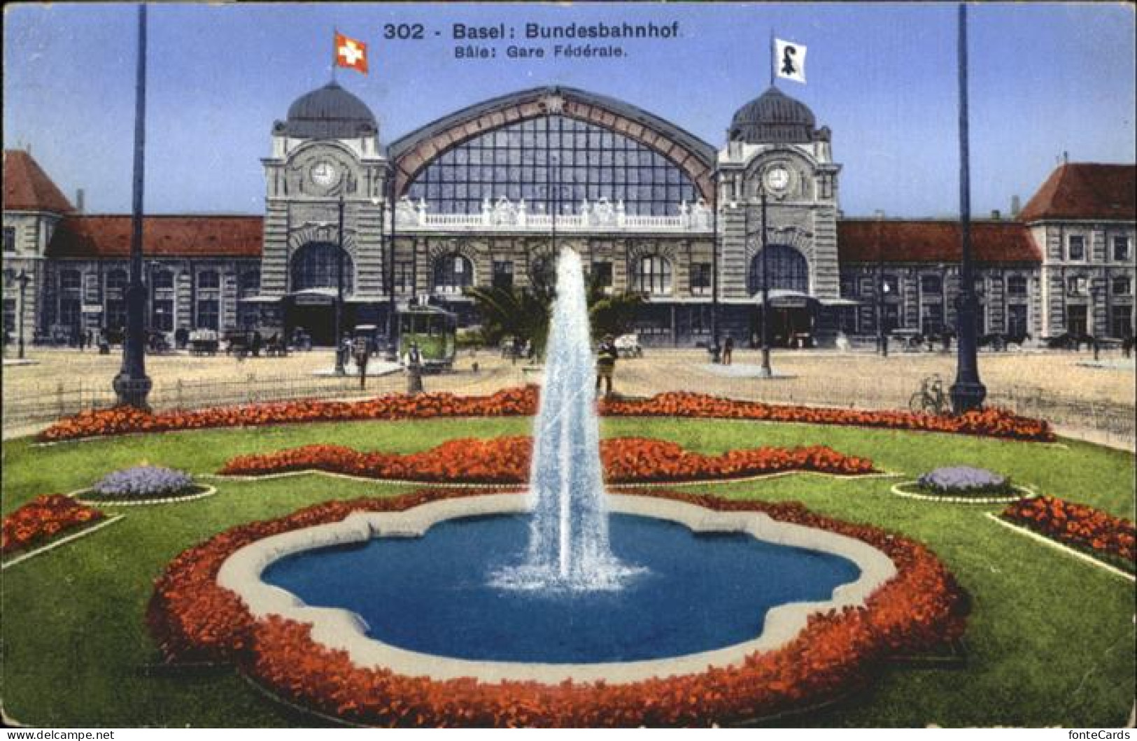 11027027 Basel_BS Bundesbahnhof Springbrunnen Tram Kutsche  - Other & Unclassified