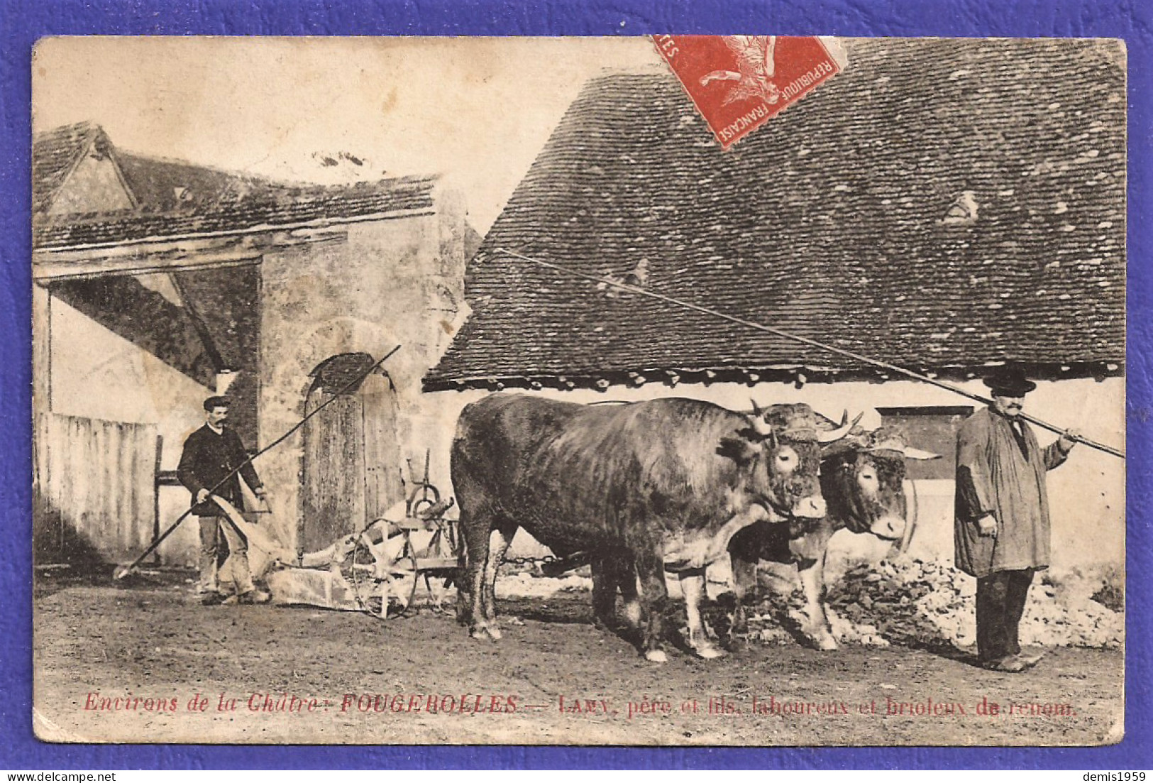 36- FOUGEROLLES  Dans L' INDRE En BERRY - LES  LAMY  DEPART POUR  Les LABOURS - La Chatre