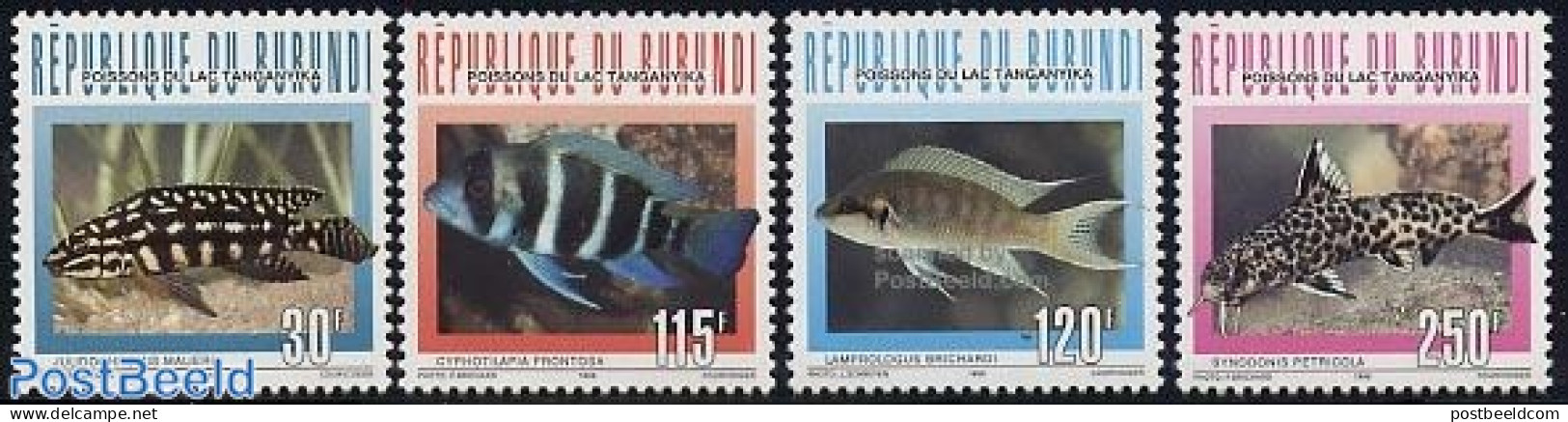 Burundi 1996 Fish 4v, Mint NH, Nature - Fish - Fishes