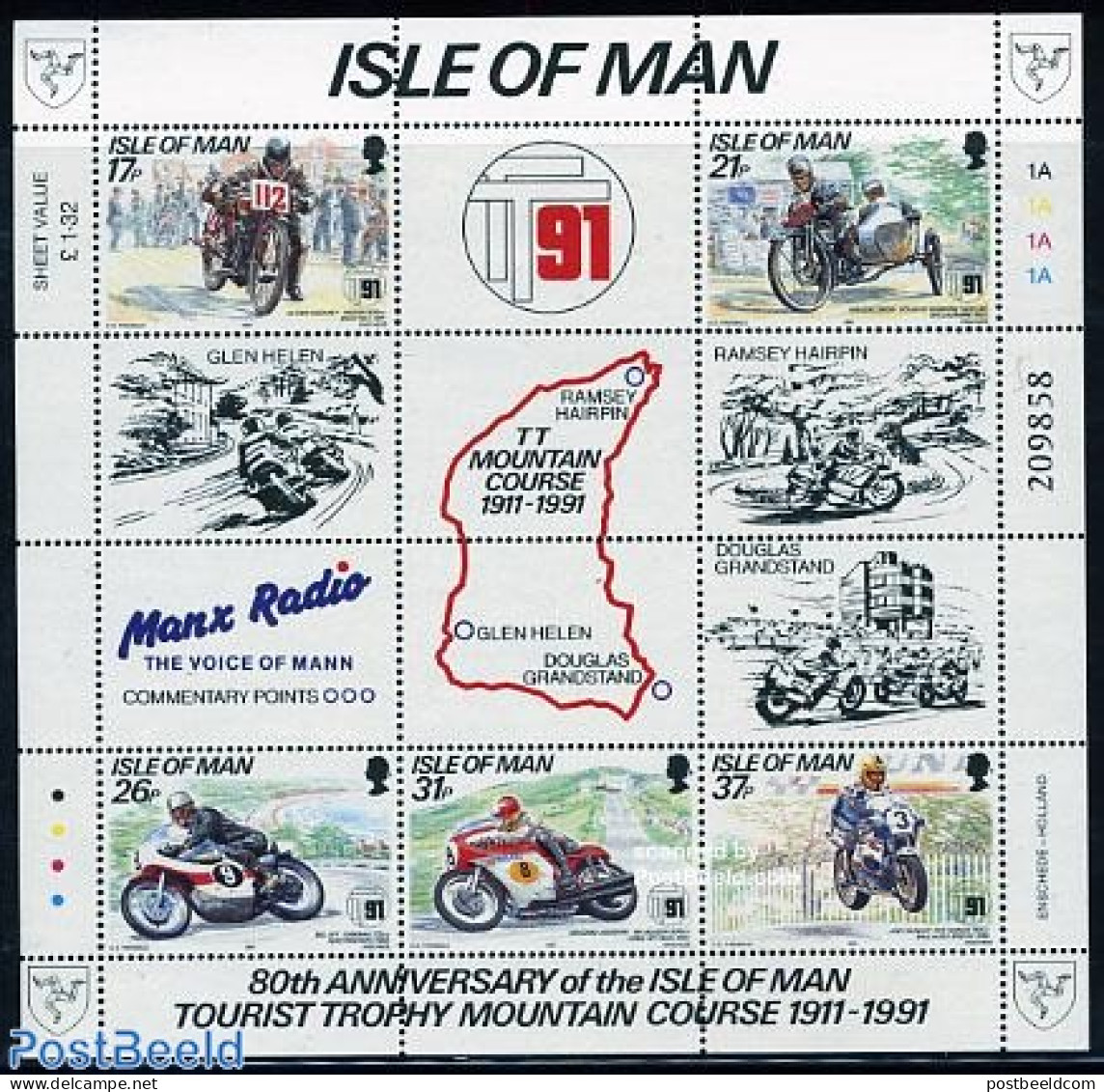 Isle Of Man 1991 Tourist Trophy S/s, Mint NH, Sport - Transport - Sport (other And Mixed) - Motorcycles - Motorräder