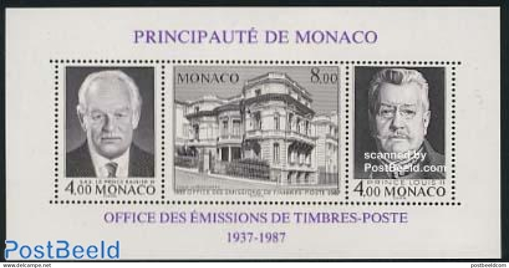 Monaco 1987 Stamp Bureau S/s, Mint NH, History - Kings & Queens (Royalty) - Philately - Unused Stamps