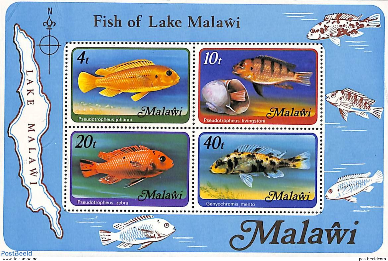 Malawi 1977 Fish S/s, With WM, Mint NH, Nature - Fish - Vissen