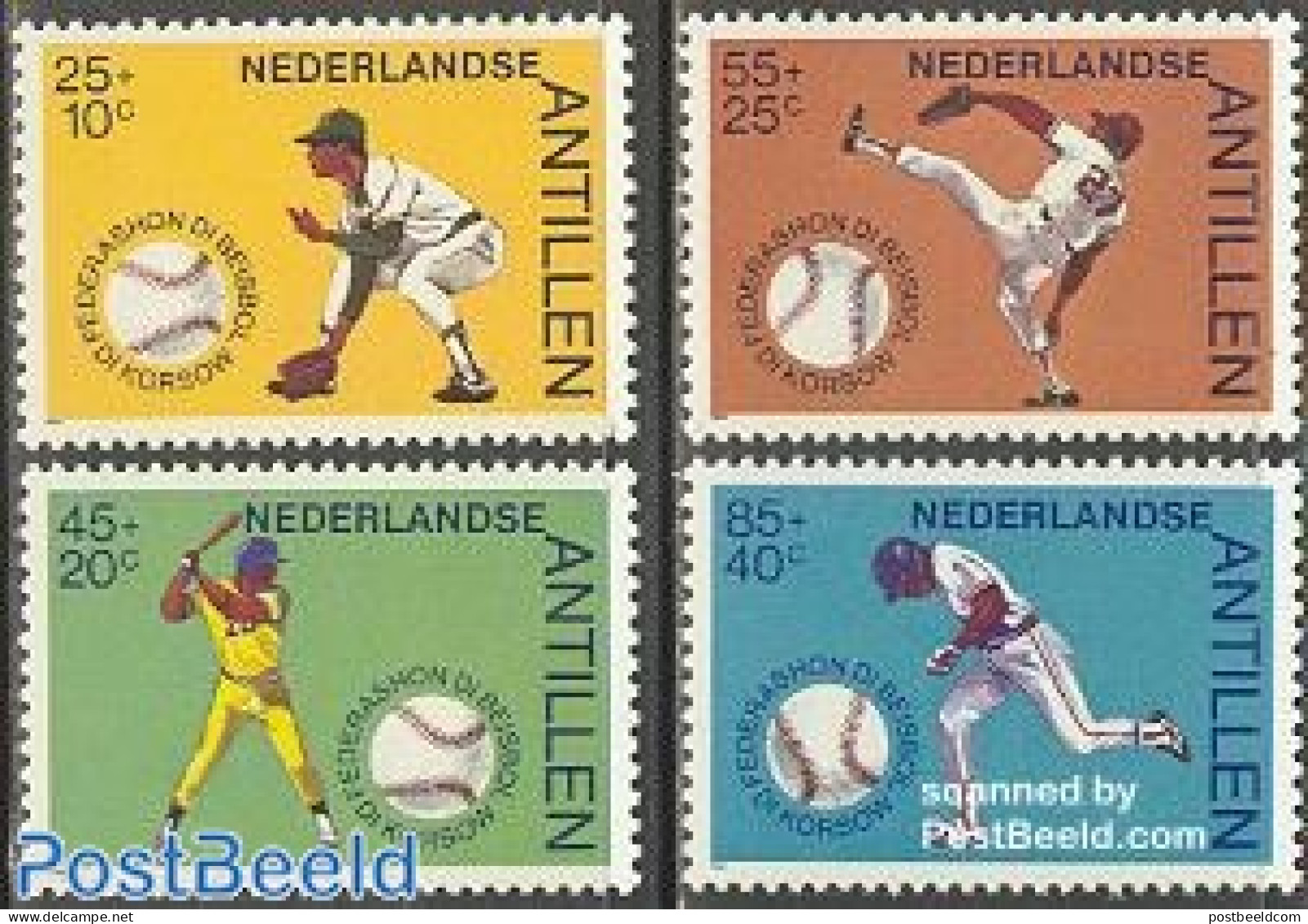 Netherlands Antilles 1984 Baseball 4v, Mint NH, Sport - Baseball - Baseball